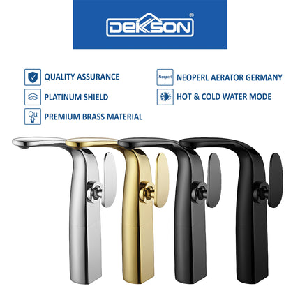 Basin Mixer Dekkson BM 1107L Keran Air Panas Dingin Wastafel Cuci Tangan Faucet Mixer Hot And Cold Water Basin Tap Chrome BM1107L