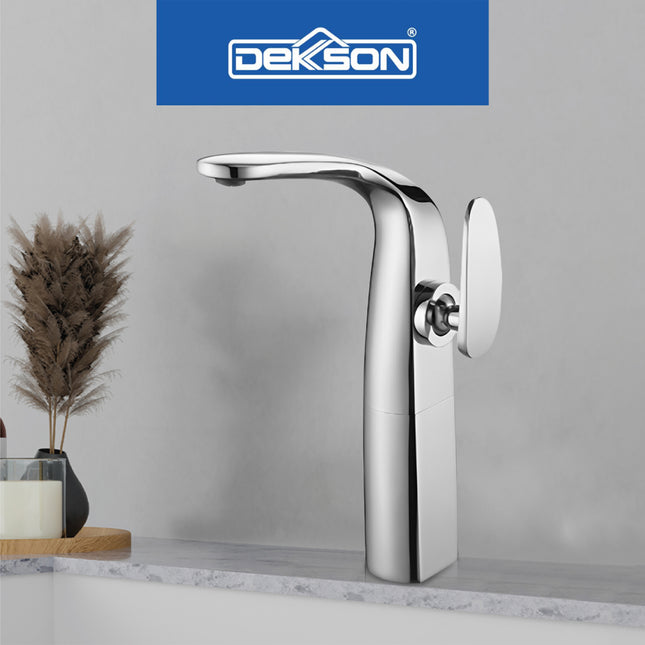 Basin Mixer Dekkson BM 1107L Keran Air Panas Dingin Wastafel Cuci Tangan Faucet Mixer Hot And Cold Water Basin Tap Chrome BM1107L
