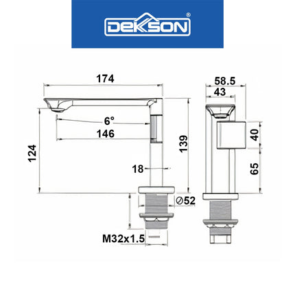 Basin Mixer Dekkson BM 1784 Brass Faucet Kran Wastafel Panas Dingin Dekson Brass Hot &amp; Cold Water