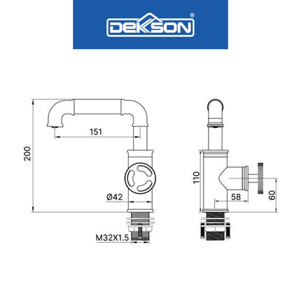 Basin Mixer Dekkson BM 2002 Keran Wastafel Panas Dingin Hot and Cold