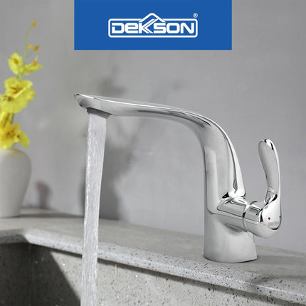 Basin Mixer Dekkson BM 8107 CP Keran Wastafel Mixer Hot And Cold Brass Tap Faucet Panas Dingin Cuci Tangan Kuningan Chrome Polished