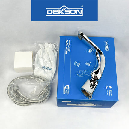Basin Mixer Dekkson BM 8107 CP Keran Wastafel Mixer Hot And Cold Brass Tap Faucet Panas Dingin Cuci Tangan Kuningan Chrome Polished