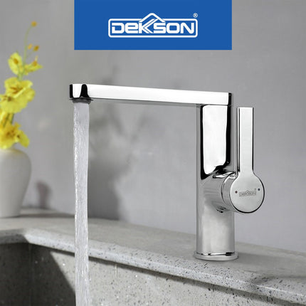 Basin Mixer Dekkson BM 8108 CP Brass Tap Faucet Mix Hot And Cold Keran Faucet Air Panas Dingin Wastafel Cuci Tangan Chrome Polished Kuningan