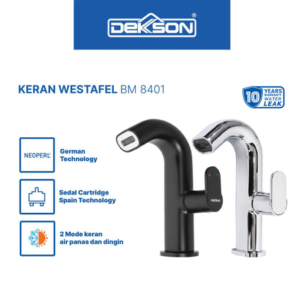 Basin Mixer Dekkson BM 8401 Keran Wastafel Panas Dingin Cuci Tangan Hot Cold