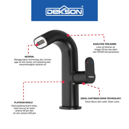Basin Mixer Dekkson BM 8401 Keran Wastafel Panas Dingin Cuci Tangan Hot Cold