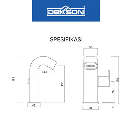 Basin Mixer Dekkson BM 8401 Keran Wastafel Panas Dingin Cuci Tangan Hot Cold