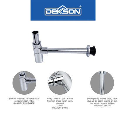 Bottle Trap Dekkson BT 8003 Afur Sifon Wastafel Bottle Trap Pembuangan Botol Siphon