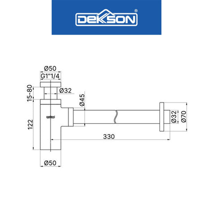 Bottle Trap Dekkson BT 8003 Afur Sifon Wastafel Bottle Trap Pembuangan Botol Siphon
