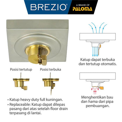 BREZIO Floor Drain Strainer Saringan Got Kamar Mandi Anti Bau FDBZ 18 Series