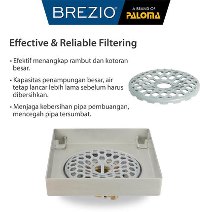 BREZIO Floor Drain Strainer Saringan Got Kamar Mandi Anti Bau FDBZ 18 Series