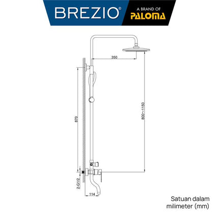 BREZIO Shower Tiang Set Panas Dingin FCBZ 1303 FCBZ 1303GM FCBZ 1803