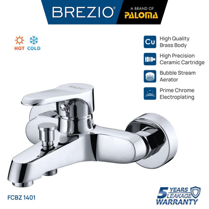 BREZIO FCBZ 1401 Keran Mixer Keran Bathtub Keran Shower Mandi Cold Hot Mix Panas Dingin Keran Air Brass Kuningan Chrome Krom