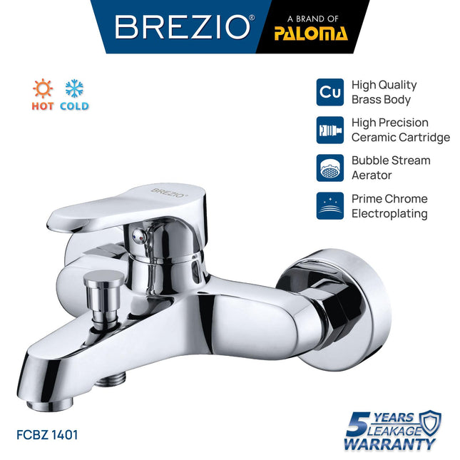 BREZIO FCBZ 1401 Keran Mixer Keran Bathtub Keran Shower Mandi Cold Hot Mix Panas Dingin Keran Air Brass Kuningan Chrome Krom