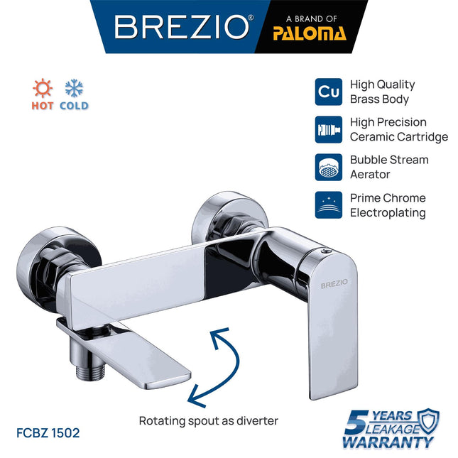 BREZIO FCBZ 1502 Keran Mixer Keran Bathtub Keran Shower Mandi Cold Hot Mix Panas Dingin Keran Air Brass Kuningan Chrome Krom