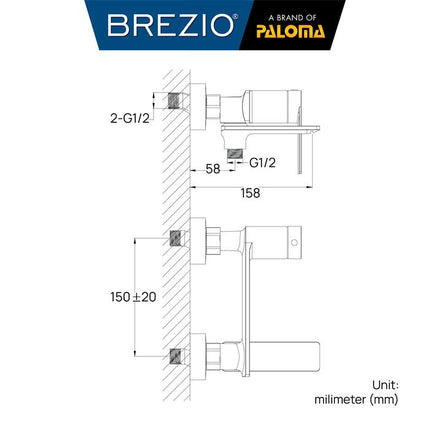 BREZIO FCBZ 1502 Keran Mixer Keran Bathtub Keran Shower Mandi Cold Hot Mix Panas Dingin Keran Air Brass Kuningan Chrome Krom
