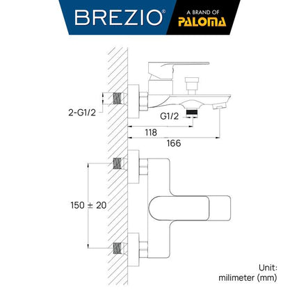 BREZIO FCBZ 1901 Keran Mixer Bathtub Shower Mandi Kran Panas Dingin