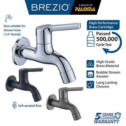 BREZIO Keran Bak Mandi Kamar Cuci Dinding Tembok Kran Air Brass Kuningan Chrome Krom Black Hitam Gunmetal Gun Metal FCBZ 7171 FCBZ 7271 FCBZ 7371