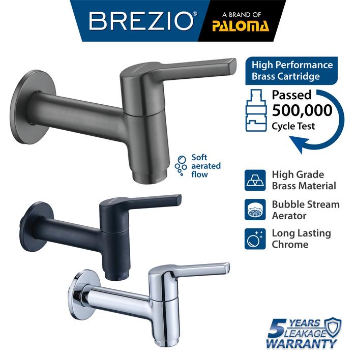BREZIO Keran Bak Mandi Kamar Tembok Kran Air Brass Kuningan Chrome Silver Grey Abu Black Hitam Gunmetal Gun Metal FCBZ 7170 FCBZ 7270 FCBZ 7370