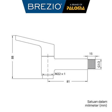 BREZIO Keran Bak Mandi Kamar Tembok Kran Air Brass Kuningan Chrome Silver Grey Abu Black Hitam Gunmetal Gun Metal FCBZ 7170 FCBZ 7270 FCBZ 7370