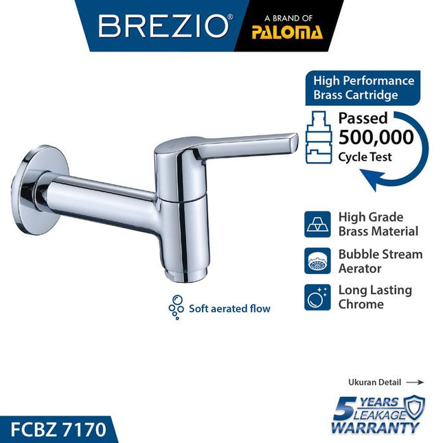 BREZIO Keran Bak Mandi Kamar Tembok Kran Air Brass Kuningan Chrome Silver Grey Abu Black Hitam Gunmetal Gun Metal FCBZ 7170 FCBZ 7270 FCBZ 7370