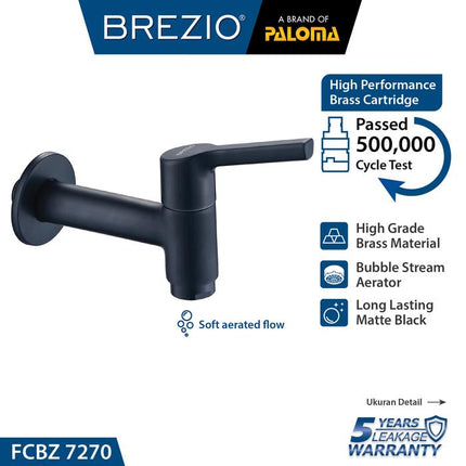 BREZIO Keran Bak Mandi Kamar Tembok Kran Air Brass Kuningan Chrome Silver Grey Abu Black Hitam Gunmetal Gun Metal FCBZ 7170 FCBZ 7270 FCBZ 7370