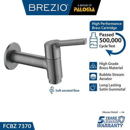 BREZIO Keran Bak Mandi Kamar Tembok Kran Air Brass Kuningan Chrome Silver Grey Abu Black Hitam Gunmetal Gun Metal FCBZ 7170 FCBZ 7270 FCBZ 7370