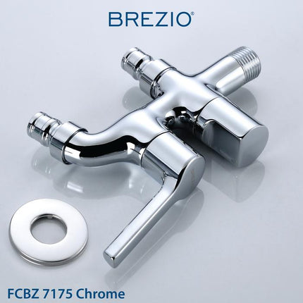 BREZIO Keran Cabang Mesin Cuci Keran Cabang Mesin Cuci Double Tembok Kran Air Brass Kuningan Chrome Silver Grey Abu Black Hitam Gunmetal Gun Metal FCBZ 7175 FCBZ 7275 FCBZ 7375