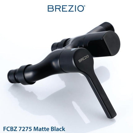 BREZIO Keran Cabang Mesin Cuci Keran Cabang Mesin Cuci Double Tembok Kran Air Brass Kuningan Chrome Silver Grey Abu Black Hitam Gunmetal Gun Metal FCBZ 7175 FCBZ 7275 FCBZ 7375
