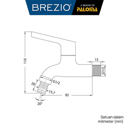 BREZIO Keran Mesin Cuci Selang Taman Dinding Tembok Kran Air Brass Kuningan Chrome Krom Grey Abu Black Hitam Gunmetal Gun Metal FCBZ 7173 FCBZ 7273 FCBZ 7373