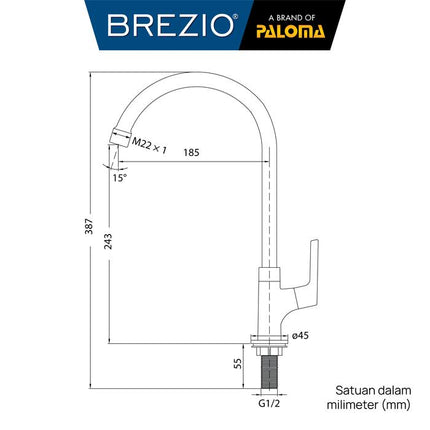 BREZIO Keran Sink Angsa Cuci Piring Dapur Kran Air Black Hitam Wastafel Brass Kuningan Chrome Silver Grey Abu Black Hitam Gunmetal Gun Metal FCBZ 7161 FCBZ 7261 7361