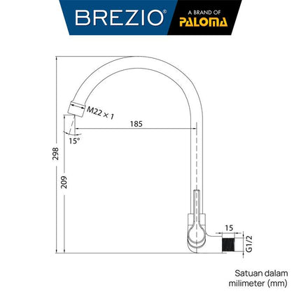 BREZIO Keran Sink Angsa Cuci Piring Dapur Tembok Kran Air Black Hitam Wastafel Brass Kuningan Chrome Silver Grey Abu Black Hitam Gunmetal Gun Metal FCBZ 7163 FCBZ 7263 FCBZ 7363