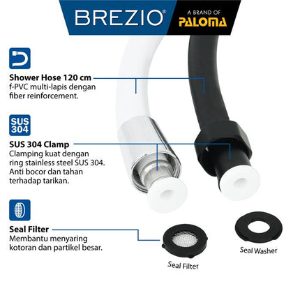 BREZIO TSBZ 2101 Toilet Shower Jet Washer Jet Shower Bidet Spray Semprotan Cebok Bilas Kloset Closet WC White Chrome Black Putih Silver Hitam TSBZ 2101WH TSBZ 2101CP TSBZ 2101MB