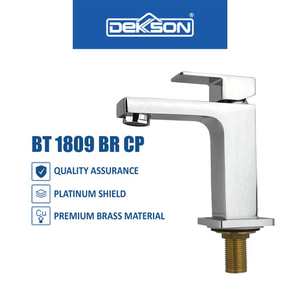 Basin Tap Dekkson BT 1809 BR CP Keran Washtafel Lever Basin Sink Tap Faucet Air Tuas Naik Turun Kran Air Cuci Tangan Engkol Kuningan Kilap Brass Wash Tap