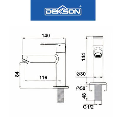 Basin Tap Dekkson BT 8132M BR CP Single Lever Sink Faucet Tap Brass Chrome Keran Air Wastafel Cuci Tangan Kuningan Krom Mengkilap