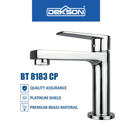 Basin Tap Dekkson BT 8183 BR CP Keran Wastafel Lever Basin Sink Tap Faucet Kran Air Tuas Naik Turun Cuci Tangan Engkol Kuningan Kilap Lever Brass Wash Tap