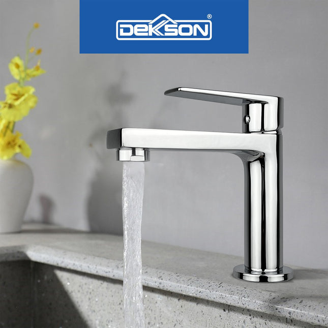 Basin Tap Dekkson BT 8183 BR CP Keran Wastafel Lever Basin Sink Tap Faucet Kran Air Tuas Naik Turun Cuci Tangan Engkol Kuningan Kilap Lever Brass Wash Tap