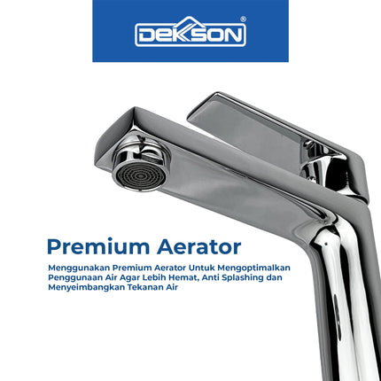 Basin Tap Dekkson BT 8183 BR CP Keran Wastafel Lever Basin Sink Tap Faucet Kran Air Tuas Naik Turun Cuci Tangan Engkol Kuningan Kilap Lever Brass Wash Tap