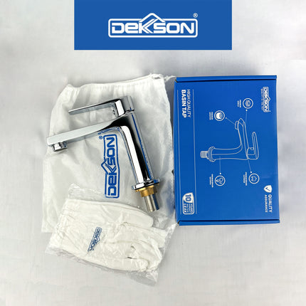 Basin Tap Dekkson BT 8183 BR CP Keran Wastafel Lever Basin Sink Tap Faucet Kran Air Tuas Naik Turun Cuci Tangan Engkol Kuningan Kilap Lever Brass Wash Tap