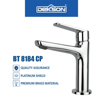 Basin Tap Dekkson BT 8184 BR CP Keran Washtafel Lever Basin Sink Tap Kran Air Tuas Naik Turun Cuci Tangan Engkol Kuningan Kilap