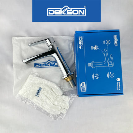 Basin Tap Dekkson BT 8184 BR CP Keran Washtafel Lever Basin Sink Tap Kran Air Tuas Naik Turun Cuci Tangan Engkol Kuningan Kilap