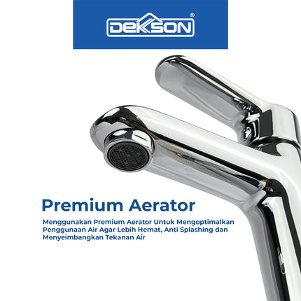 Basin Tap Dekkson BT 8807 BR CP Keran Washtafel Lever Basin Sink Tap Faucet Keran Air Tuas Naik Turun Kran Cuci Tangan Engkol Kuningan Kilap Lever Brass Wash Tap