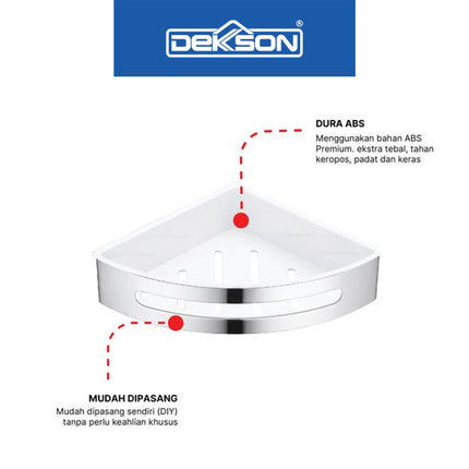 Corner Basket Plastic Dekkson CB 1549 Tempat Rak Sabun Sudut