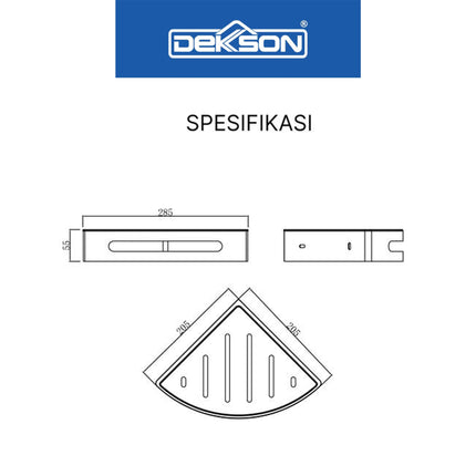 Corner Basket Plastic Dekkson CB 1549 Tempat Rak Sabun Sudut