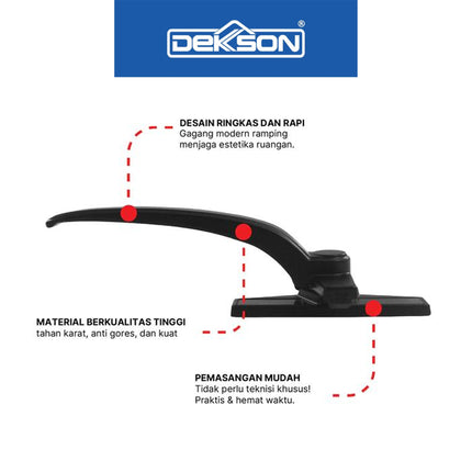 Handle Rambuncis Casement Dekkson DKS 425 RH LH Aluminium Pengunci Jendela