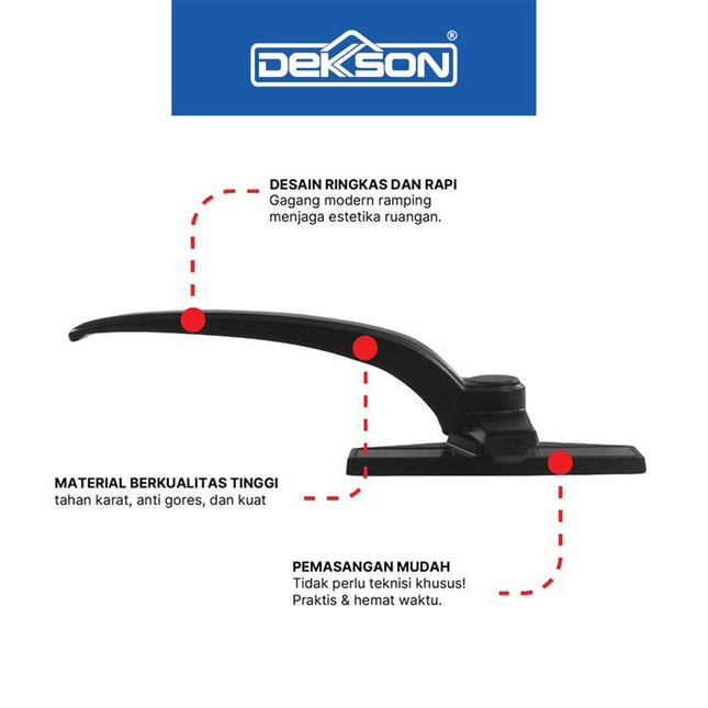 Handle Rambuncis Casement Dekkson DKS 425 RH LH Aluminium Pengunci Jendela