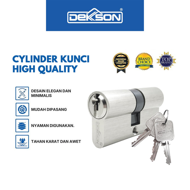 Double Cylinder Dekson Dekkson CYL DC DL 65MM SN Silinder Kunci Pintu