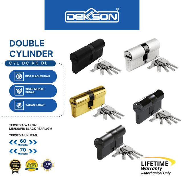 DEKKSON Double Computer Key Cylinder Silinder Pintu DC KK DL Brass