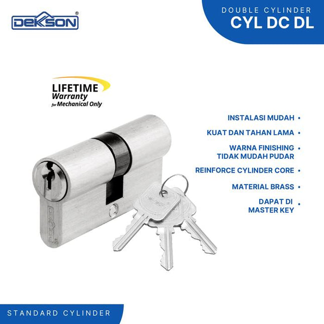 DEKKSON Silinder Kunci Pintu CYL DC DL 60MM SN Double Cylinder Standart