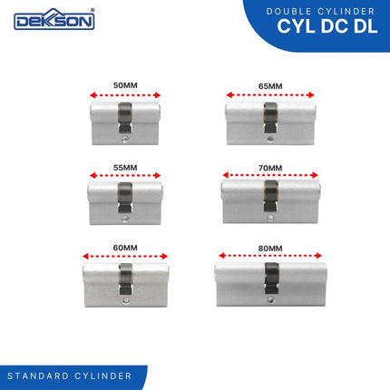 DEKKSON Silinder Kunci Pintu CYL DC DL 60MM SN Double Cylinder Standart