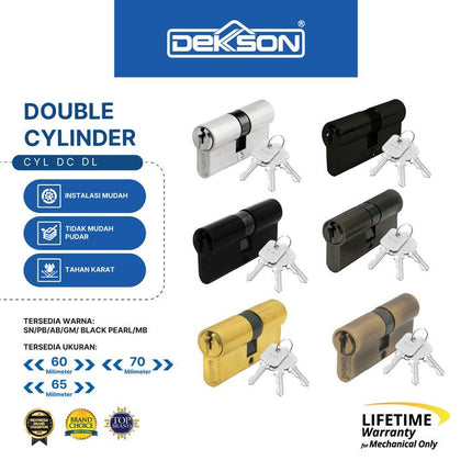 DEKKSON Silinder Kunci Pintu CYL DC DL 60MM SN Double Cylinder Standart